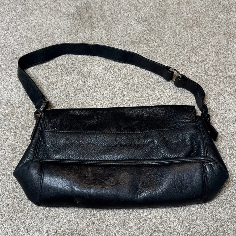 MILA PAOLI Classic Black Fine Leather Shoulder Bag Made In Italy - Picture 6 of 13